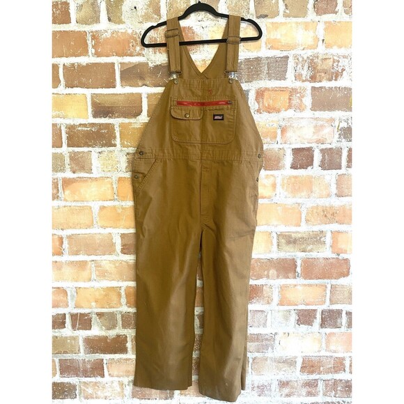 Dickies Other - Dickies Brown Canvas Relaxed Fit Ulta Tough Workwear Mens Bib Overalls Large